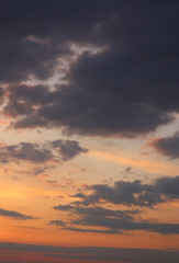 Naklejka na ściany i meble Beautiful evening sky with clouds