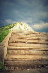 The stairs up the hill