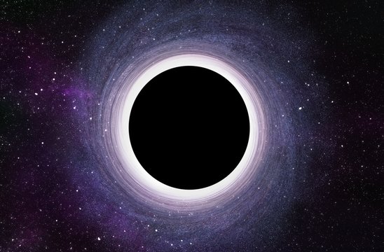 Fototapeta Massive Black Hole at Center of Galaxy - 3D Rendered Digital Illustration