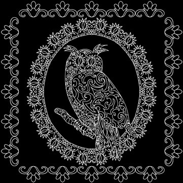 Owl portrait scarf pattern