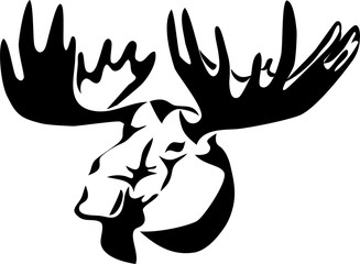 head of moose - stylized illustration
