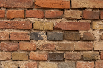 Old color brick wall texture.