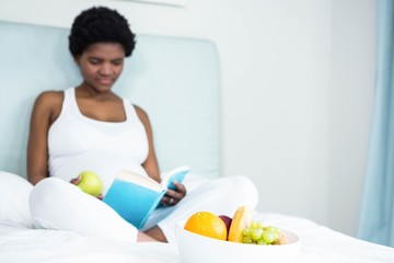Obraz na płótnie Canvas Pregnant woman reading a book