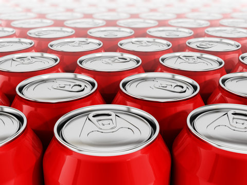 Red soda cans