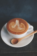 coffee latte art in coffee shop
