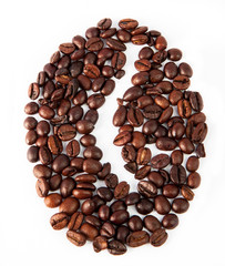 close-up natural brown fried coffee been symbol