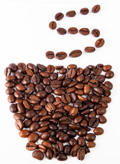 close-up cup made of natural brown fried coffee been