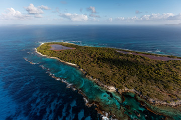 Guadeloupe, îles de la Petite Terre, vue aérienne 