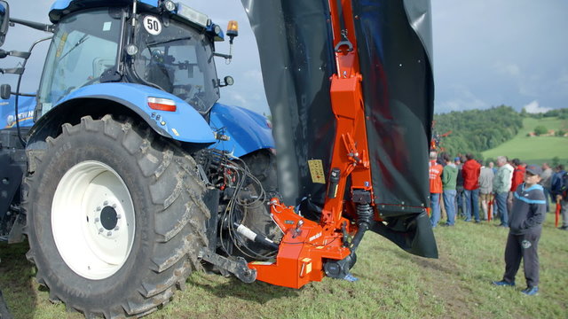 Men is looking the tractor