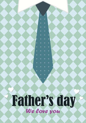 Father's day. Card with tie illustration