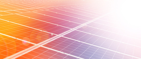 Solar cell panels in a photovoltaic power plant