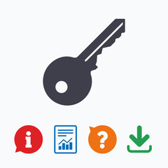 Key sign icon. Unlock tool symbol.