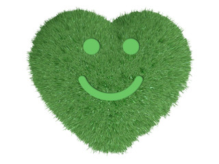 heart with grass and smile