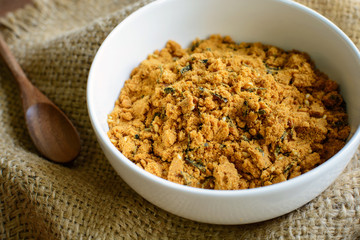 dried shredded tuna mixed with sesame and seaweed