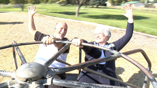 Seniors having fun in the park