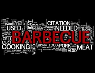 Barbecue word concepts isolated on black background