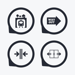 Underground icon. Automatic door symbol.