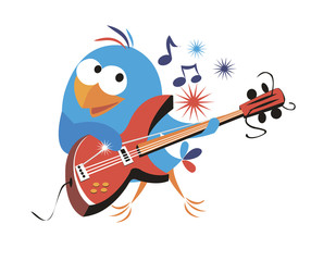funny bird with a guitar 1