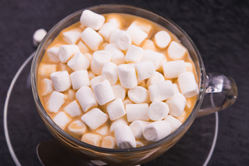 Cup of coffee with marshmallow