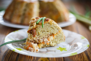 potato casserole with vegetables inside