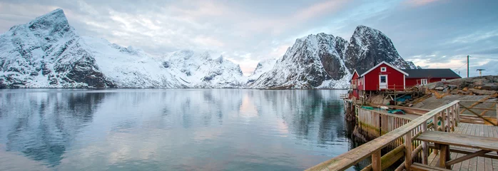Foto auf Acrylglas Insel Fisherman's home, Lofoten island
