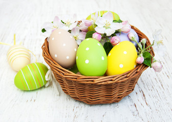 Easter eggs and apple blossom