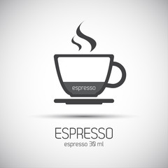 Cup of espresso, simple vector icons