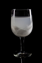 Coconut juice on white background.