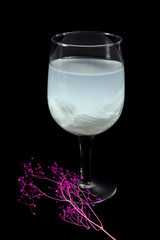 Coconut juice on white background.