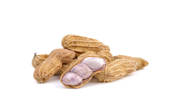 peanuts on white background