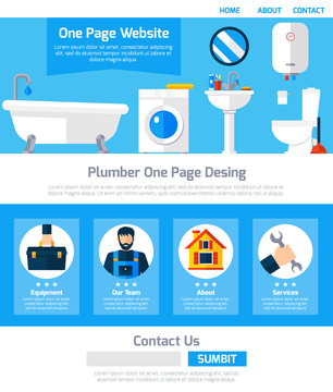 Plumber Service One Page Website Design 