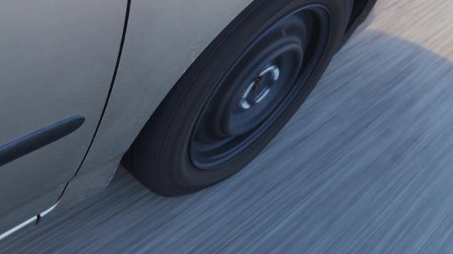 A car wheel rolling - close up