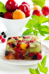 Fruit jelly with champagne.