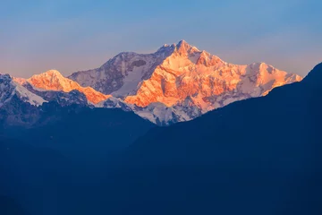 Crédence en verre imprimé Kangchenjunga Vue sur la montagne Kangchenjunga