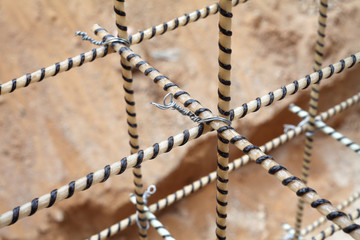 Composite Rebars. Reinforcing cage. Fiberglass reinforcement. 