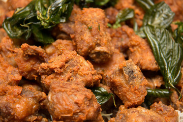 Fried pork dish on the table