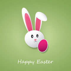 Happy Easter Card With Funny Bunny