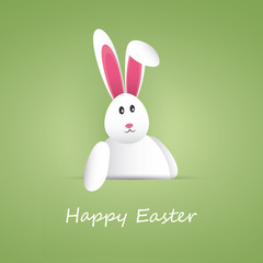 Happy Easter Card With Funny Bunny