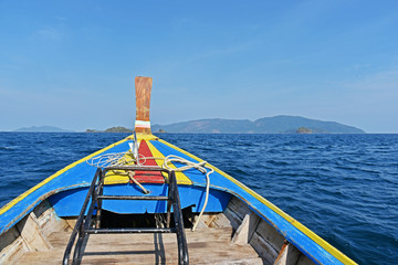 Longtail boat in the sea