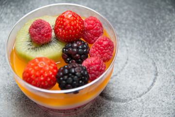  fruit jelly with fresh berries - summer dessert