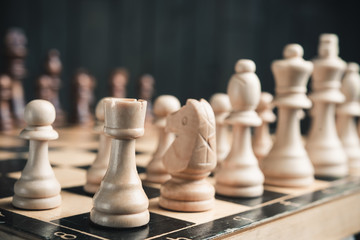 Chess pieces on the board