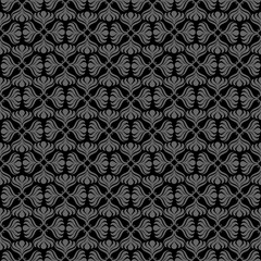 Grey retro seamless pattern on black background