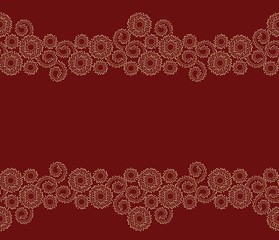 Seamless beige border on red background.