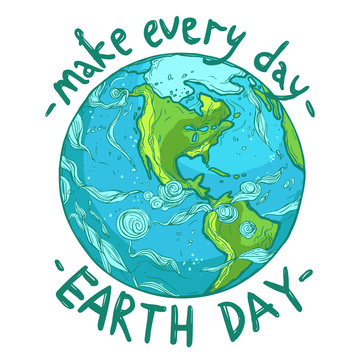 hand drawn ecological Earth Day poster