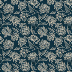 Seamless peony pattern