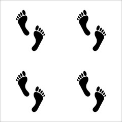 Vector seamless bare footprint pattern. Collection of bare foots. Design for frames, textile, fabric, invitation and greeting cards, booklets and brochures, website