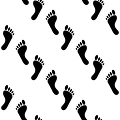 Vector seamless bare footprint pattern. Collection of bare foots. Design for frames, textile, fabric, invitation and greeting cards, booklets and brochures, website
