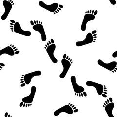 Vector seamless bare footprint pattern. Collection of randomize bare foots. Design for frames, textile, fabric, invitation and greeting cards, booklets and brochures, website
