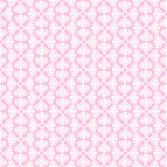 White retro seamless pattern on pink background