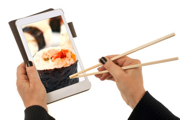 Commande de sushis sur internet via une tablette